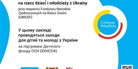 Powiększ grafikę: Plakat z napisem "W tej placówce realizowane są działania na rzecz dzieci i młodzieży z Ukrainy..."